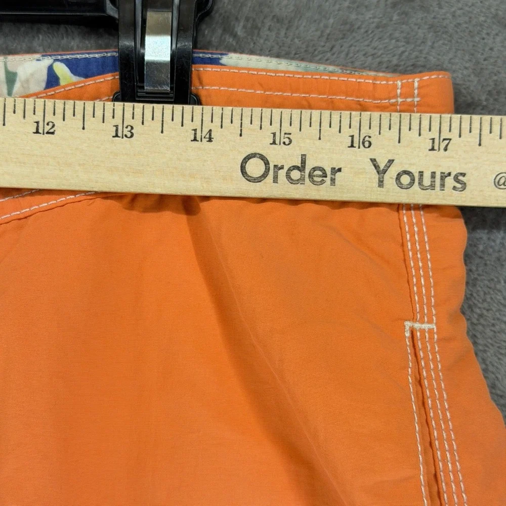 Polo Ralph Lauren Mens Orange Cargo Swim Trunks Board Shorts Mesh Lined Size M